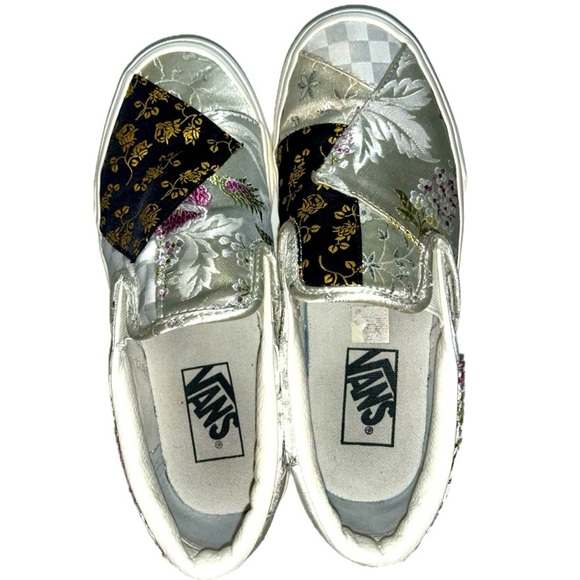 VANS CLASSIC SLIP-ON (BROCADE) PATCHWORK / TRUE WHITE Women’s 6.5. - Picture 5 of 9
